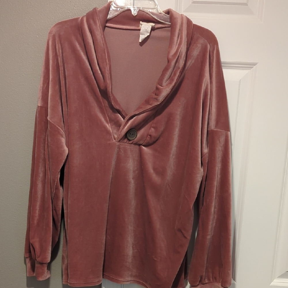 BiBi Velvet Top in Dusty Pink